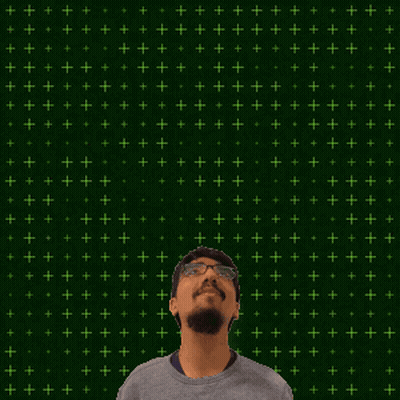A Man Is Looking Up At The Number Six GIF