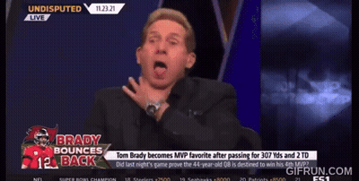 A Man Is Making A Funny Face In Front Of A Brady Bounces Back Sign GIF