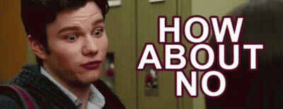 A Man Is Making A Funny Face In Front Of A Sign That Says `` How About No '' GIF