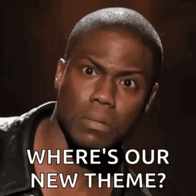 A Man Is Making A Funny Face While Asking Where 'S Our New Theme ? GIF
