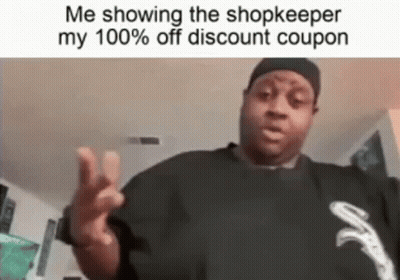 A Man Is Making A Funny Face While Holding A Coupon . GIF