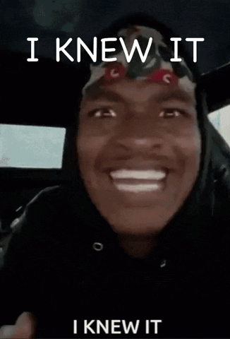 A Man Is Making A Funny Face With The Words " I Knew It " On The Bottom GIF
