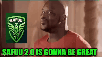 A Man Is Making A Funny Face With The Words Safuu 2.0 Is Gonna Be Great GIF