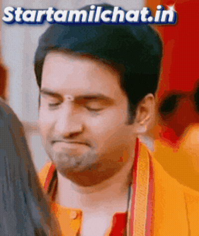 A Man Is Making A Funny Face With The Words Starttamilchat.in Above Him GIF