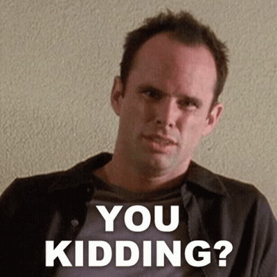 A Man Is Making A Funny Face With The Words You Kidding Below Him GIF