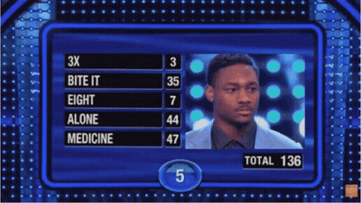 A Man Is On A Game Show With A Total Of 136 Points GIF