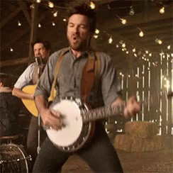 Man Playing Banjo In Band GIF
