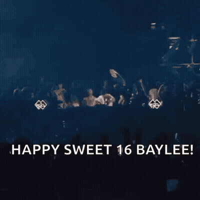 A Man Is Playing A Dj Set At A Party And Says Happy Sweet 16 Baylee ! GIF