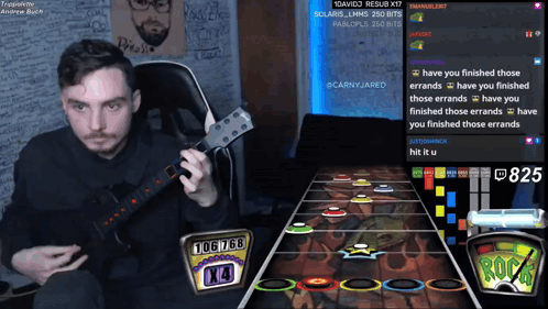 A Man Is Playing A Video Game With A Score Of 106768 GIF