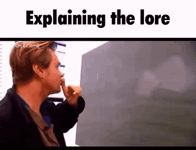 A Man Is Pointing At A Blackboard And Explaining The Lore GIF
