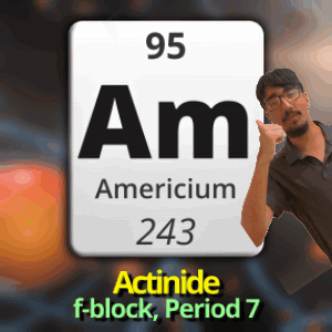 A Man Is Pointing At A Sign That Says Am Americium 243 GIF