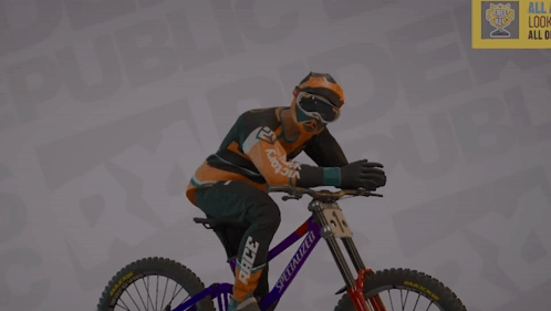 A Man Is Riding A Specialized Bike And Giving A Thumbs Up GIF