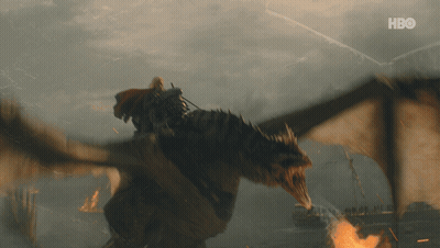 A Man Is Riding On The Back Of A Dragon With A Hbo Logo Behind Him GIF