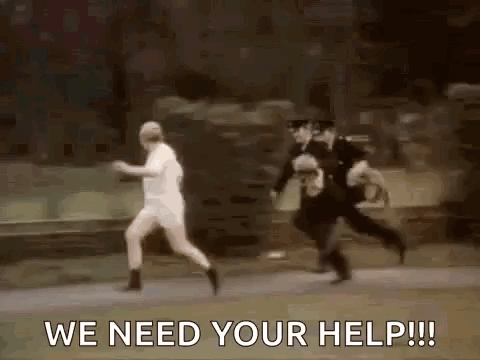 A Man Is Running From A Group Of Police Officers Who Are Chasing Him . GIF