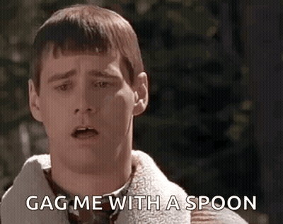 A Man Is Saying `` Gag Me With A Spoon '' While Holding A Spoon In His Hand . GIF