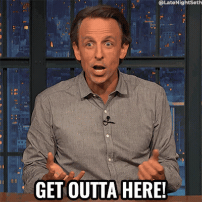 A Man Is Saying Get Outta Here While Talking GIF