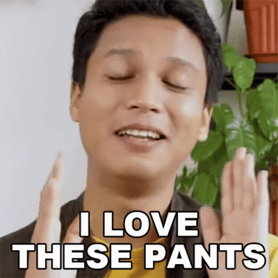 A Man Is Saying I Love These Pants GIF