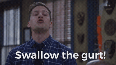A Man Is Saying Swallow The Gurt In A Plaid Shirt GIF