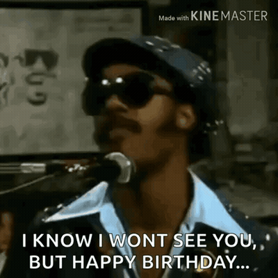 A Man Is Singing Into A Microphone And Saying `` I Know I Won T See You , But Happy Birthday . '' GIF