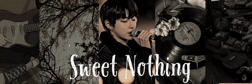 A Man Is Singing Into A Microphone With The Words Sweet Nothing Written Above Him GIF