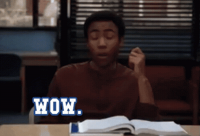A Man Is Sitting At A Desk With His Eyes Closed And The Word Wow Written On The Screen GIF