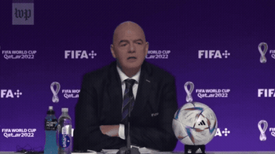A Man Is Sitting At A Table With A Soccer Ball And Says " Today I Feel " GIF