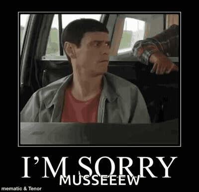 A Man Is Sitting In A Car With A Poster That Says `` I 'M Sorry '' . GIF
