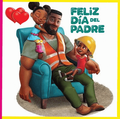 A Man Is Sitting In A Chair Holding A Little Girl And A Boy . GIF