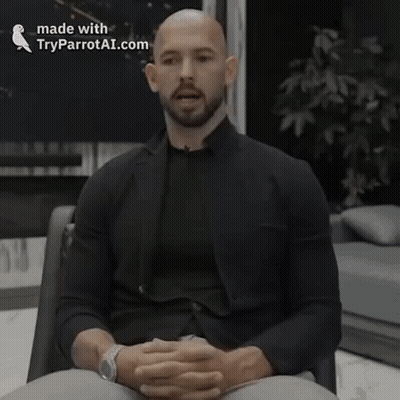 A Man Is Sitting In A Chair With His Eyes Closed And The Words Made With Tryparrotai.com On The Bottom Right GIF