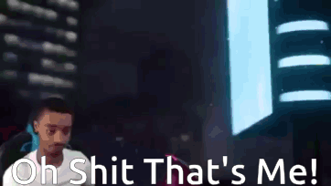 A Man Is Sitting In Front Of A Screen That Says Oh Shit That 'S Me ! GIF