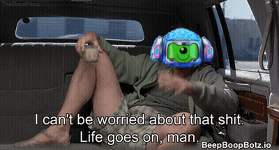 A Man Is Sitting In The Back Of A Limousine With The Words " I Can T Be Worried About That Shit " GIF