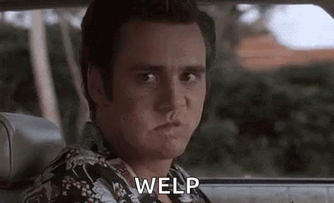 A Man Is Sitting In The Back Seat Of A Car Making A Funny Face And Saying Welp . GIF