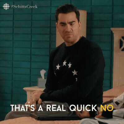 A Man Is Sitting On A Bed With The Words That 'S A Real Quick No GIF