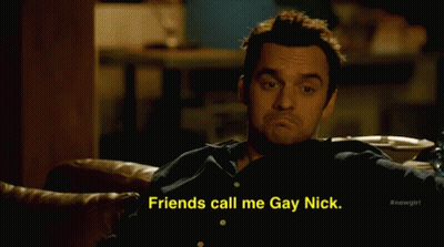 A Man Is Sitting On A Couch And Saying Friends Call Me Gay Nick GIF