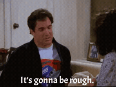 A Man Is Sitting On A Couch And Says It 'S Gonna Be Rough . GIF