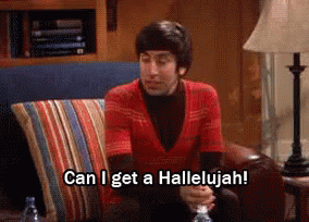 A Man Is Sitting On A Couch Saying Can I Get A Hallelujah . GIF