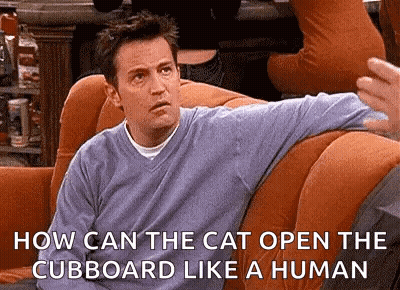A Man Is Sitting On A Couch With His Arms Outstretched And Talking To Another Man . GIF