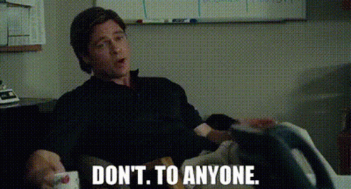A Man Is Sitting On A Couch With His Feet Up And Says `` Do N't To Anyone '' . GIF