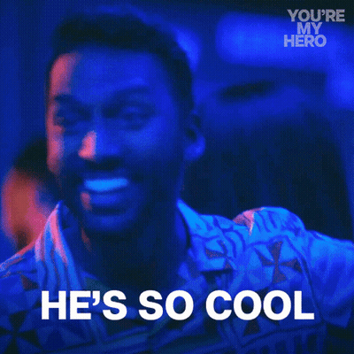 A Man Is Smiling And Saying He 'S So Cool . GIF