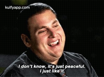 A Man Is Smiling And Saying I Don T Know , It 'S Just Peaceful . GIF