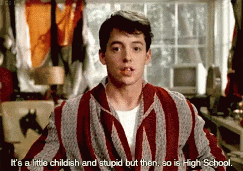 A Man Is Smoking A Cigarette And Says It 'S A Little Childish And Stupid But Then So Is High School GIF