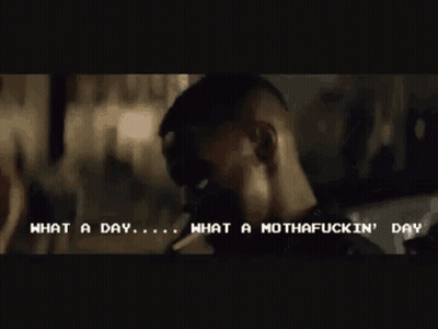A Man Is Smoking A Cigarette And Says What A Day What A Mothafuckin Day GIF