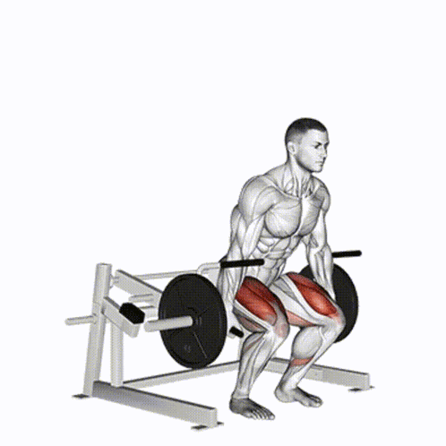 A Man Is Standing In Front Of A Barbell Rack GIF