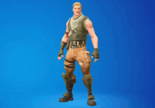 A Man Is Standing In Front Of A Blue Background Wearing A Military Uniform . GIF