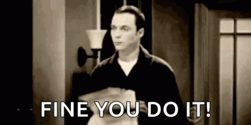 A Man Is Standing In Front Of A Door Holding A Piece Of Paper And Says `` Fine You Do It '' . GIF