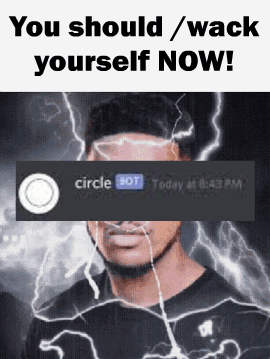 A Man Is Standing In Front Of A Lightning Bolt And A Message That Says `` You Should / Wack Yourself Now '' . GIF