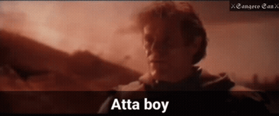 A Man Is Standing In Front Of A Mountain And The Word Atta Boy Is On The Bottom Right GIF