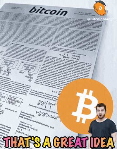 A Man Is Standing In Front Of A Page That Says Bitcoin GIF