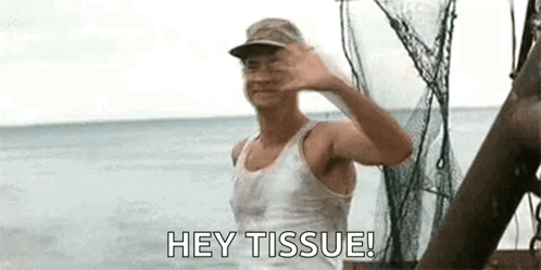 A Man Is Standing On A Boat In The Ocean And Waving . GIF