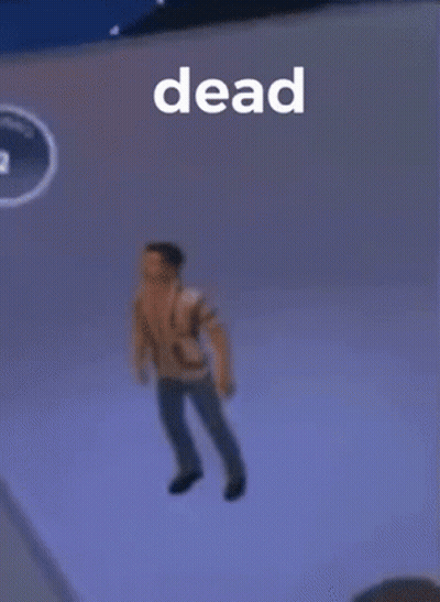 A Man Is Standing On A Ramp With The Word Dead Written Above Him . GIF